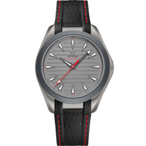 Grey dial watch on Titanium case with Rubber strap - Seamaster Aqua Terra 150M 41 mm, titanium on rubber strap - 220.92.41.21.06.001