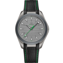 Uhr mit Grau Zifferblatt auf Titan Gehäuse mit Kautschukband bracelet - Seamaster Aqua Terra 150 M 41 mm, titan mit kautschukband - 220.92.41.21.06.003