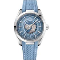 Blue dial watch on Steel case with Rubber strap - Seamaster Aqua Terra 150M 43 mm, steel on rubber strap - 220.12.43.22.03.002