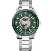 Orologio con quadrante Verde e cassa in Acciaio corredato di Seamaster Aqua Terra 150M 43 mm, acciaio su acciaio - 220.30.43.22.10.001 - Acciaio bracelet