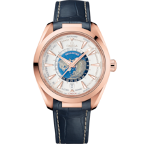 Seamaster Aqua Terra 150M 43 mm, ouro Sedna™ em bracelete de pele - 220.53.43.22.02.001