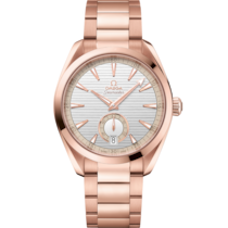 銀色錶盤腕錶，Sedna™金錶殼錶殼，襯以Sedna™金錶鏈 bracelet - 海馬 Aqua Terra 150米系列 41毫米, Sedna™金錶殼 於 Sedna™金錶鏈 - 220.50.41.21.02.002