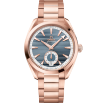 藍色錶盤腕錶，Sedna™金錶殼錶殼，襯以Sedna™金錶鏈 bracelet - 海馬 Aqua Terra 150米系列 41毫米, Sedna™金錶殼 於 Sedna™金錶鏈 - 220.50.41.21.03.001