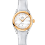 Seamaster 34 mm, steel - yellow gold on leather strap - 231.23.34.20.55.002