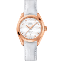 Seamaster 34 mm, Sedna™ gold on leather strap - 231.53.34.20.55.001