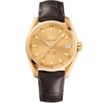 Seamaster 38.5 mm, yellow gold on leather strap - 231.53.39.21.08.001