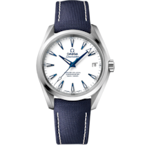 White dial watch on Titanium case with Coated nylon fabric strap - Seamaster Aqua Terra 150M 38.5 mm, titanium on coated nylon fabric strap - 231.92.39.21.04.001