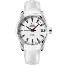 Seamaster 38.5 mm, steel on leather strap - 231.13.39.21.54.001