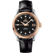 Seamaster 38.5 mm, steel - red gold on leather strap - 231.23.39.21.51.001