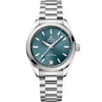 Green dial watch on Steel case with Steel bracelet - Seamaster Aqua Terra Shades 34 mm, steel on steel - 220.10.34.20.10.001