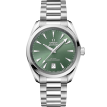 Green dial watch on Steel case with Steel bracelet - Seamaster Aqua Terra Shades 38 mm, steel on steel - 220.10.38.20.10.002