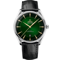 Reloj con esfera Verde en caja de Acero con  Pulsera de piel bracelet - Seamaster Boutique Editions 39,5 mm, acero con pulsera de piel - 511.13.40.20.10.001