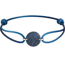 海馬 手鏈/手鐲, 藍色繩帶, 藍色CVD塗層不鏽鋼 - B607ST0000105