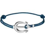 海馬 手鏈/手鐲, 海軍藍色繩帶, 不鏽鋼 - B607ST0000205