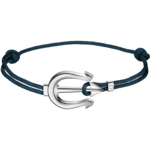 Seamaster Bracelet, Dark blue cord, Stainless steel - B607ST0000305