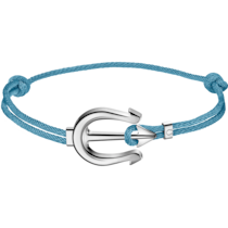 Seamaster Bracelet in stainless steel and Summer Blue cord. - B607ST0000405