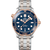 Blue dial watch on Steel - Sedna™ gold case with Steel - Sedna™ gold bracelet - Seamaster Diver 300M 42 mm, steel - Sedna™ gold on steel - Sedna™ gold - 210.20.42.20.03.002