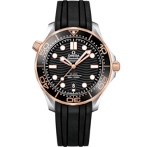 Seamaster Diver 300M 42 mm, acier - or « Sedna™ » sur bracelet caoutchouc - 210.22.42.20.01.002