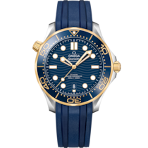 Seamaster 42 mm, Steel - yellow gold on Rubber strap - 210.22.42.20.03.001