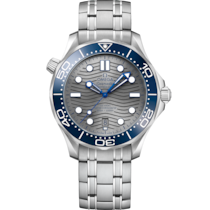 Uhr mit Grau Zifferblatt auf Stahl Gehäuse mit Stahlband bracelet - Seamaster Diver 300M 42 mm, stahl mit stahlband - 210.30.42.20.06.001