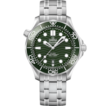 Reloj con esfera Verde en caja de Acero con  Acero bracelet - Seamaster Diver 300M 42 mm, acero con acero - 210.30.42.20.10.001