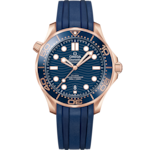 Seamaster 42 mm, ouro Sedna™ em bracelete de borracha - 210.62.42.20.03.001