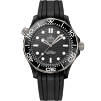 Seamaster Diver 300M 43.5 มม., เซรามิกสีดำ บน สายนาฬิกายาง - 210.92.44.20.01.001