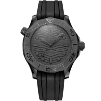 海馬 潛水300米系列 43.5毫米, 黑色陶瓷錶殼 於 橡膠錶帶 - 210.92.44.20.01.003
