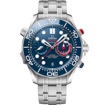 Blue dial watch on Steel case with Steel bracelet - Seamaster Diver 300M 44 mm, steel on steel - 210.30.44.51.03.002