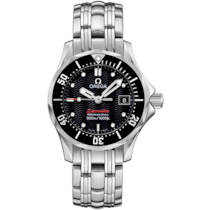 Black dial watch on Steel case with Steel bracelet - Seamaster Diver 300M 28 mm, steel on steel - 212.30.28.61.01.001