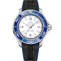 White dial watch on O-MEGASTEEL case with Rubber strap - Seamaster Planet Ocean 6000M 45.5 mm, O-MEGASTEEL on rubber strap - 215.32.46.21.04.001