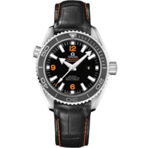 Seamaster Planet Ocean 600M 37.5 mm, steel on leather strap - 232.33.38.20.01.002
