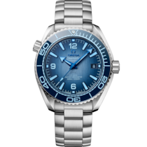 Blue dial watch on Steel case with Steel bracelet - Seamaster Planet Ocean 600M 39.5 mm, steel on steel - 215.30.40.20.03.002