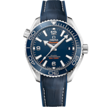 Seamaster Planet Ocean 600M 39.5 mm, steel on leather strap with rubber lining - 215.33.40.20.03.001