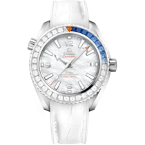 Seamaster Planet Ocean 600M 39.5 mm, white gold on leather strap with rubber lining - 215.58.40.20.05.001