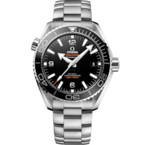 Uhr mit Schwarz Zifferblatt auf Stahl Gehäuse mit Edelstahlarmband bracelet - Seamaster Planet Ocean 600M 43,5 mm, Stahl mit Stahlband - 215.30.44.21.01.001
