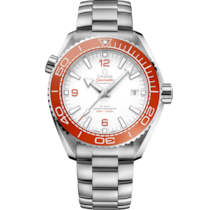 Uhr mit Weiß Zifferblatt auf Stahl Gehäuse mit Edelstahlarmband bracelet - Seamaster Planet Ocean 600M 43,5 mm, Stahl mit Stahlband - 215.30.44.21.04.001