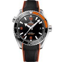 Uhr mit Schwarz Zifferblatt auf Stahl Gehäuse mit Kautschukband bracelet - Seamaster Planet Ocean 600M 43,5 mm, Stahl mit Kautschukband - 215.32.44.21.01.001