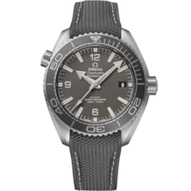 Uhr mit Grau Zifferblatt auf Stahl Gehäuse mit Kautschukband bracelet - Seamaster Planet Ocean 600M 43,5 mm, Stahl mit Kautschukband - 215.32.44.21.01.002