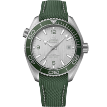 Uhr mit Grau Zifferblatt auf Stahl Gehäuse mit Kautschukband bracelet - Seamaster Planet Ocean 600M 43,5 mm, Stahl mit Kautschukband - 215.32.44.21.06.001