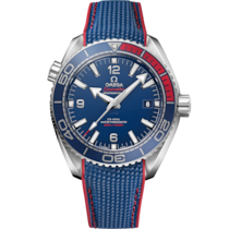 Uhr mit Blau Zifferblatt auf Stahl Gehäuse mit Kautschukband bracelet - Seamaster Planet Ocean 600M 43,5 mm, Stahl mit Kautschukband - 522.32.44.21.03.001