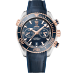 Seamaster 45.5 mm, steel - Sedna™ gold on leather strap with rubber lining - 215.23.46.51.03.001