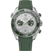 Uhr mit Grau Zifferblatt auf Stahl Gehäuse mit Kautschukband bracelet - Seamaster Planet Ocean 600M 45,5 mm, Stahl mit Kautschukband - 215.32.46.51.06.001