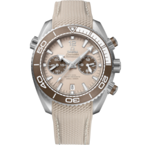 Uhr mit Leinen Zifferblatt auf Stahl Gehäuse mit Kautschukband bracelet - Seamaster Planet Ocean 600M 45,5 mm, Stahl mit Kautschukband - 215.32.46.51.09.001