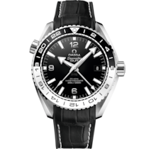 Seamaster 43.5 mm, steel on leather strap with rubber lining - 215.33.44.22.01.001