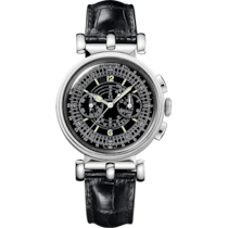 Black dial watch on White gold case with Leather strap - Specialities 38 mm, white gold on leather strap - 516.53.38.50.01.001