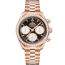咖啡色錶盤腕錶，Sedna™金錶殼錶殼，襯以Sedna™金錶鏈 bracelet - 超霸系列 超霸38毫米 38毫米, Sedna™金錶殼 搭配 Sedna™金錶鏈 - 324.55.38.50.63.001