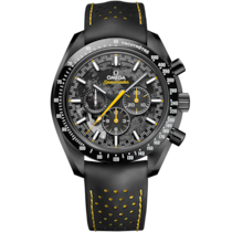黑色錶盤腕錶，黑色陶瓷錶殼錶殼，襯以橡膠錶帶 bracelet - 超霸系列 月之暗面腕錶 44.25毫米, 黑色陶瓷錶殼 搭配 橡膠錶帶 - 310.92.44.50.01.001