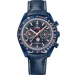 超霸系列 44.25毫米, 藍色陶瓷 於 皮革錶帶 - 304.93.44.52.03.002