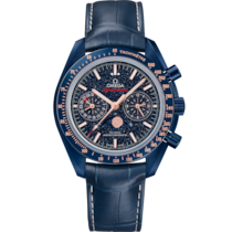 超霸系列 月相腕錶 44.25毫米, 藍色陶瓷 於 皮革錶帶 - 304.93.44.52.03.002